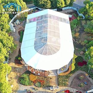 China Outside Mixed Custom Party Tents High Peak Polyester Textile For Trade Show wholesale