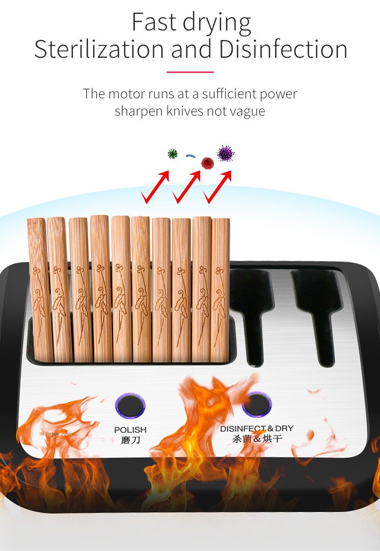 New Design Multifunction Uv Sterilizer Knife Block With Sharpener