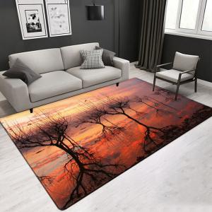 China Hot Sale Nature Landscape 3D Printed Polyester Fiber Living Room Carpet Hotel Area Rugs Custom Size wholesale
