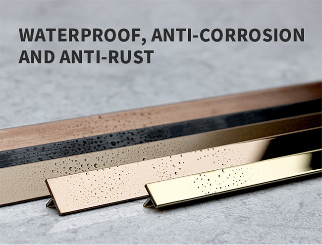 Customized Color Stainless Steel Tile Trim T Shape SS Strips Decorative Profiles