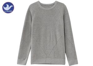 China Pointelle Men's Knit Pullover Sweater Cotton Round Neck Thermal Garment Anti - Pilling wholesale