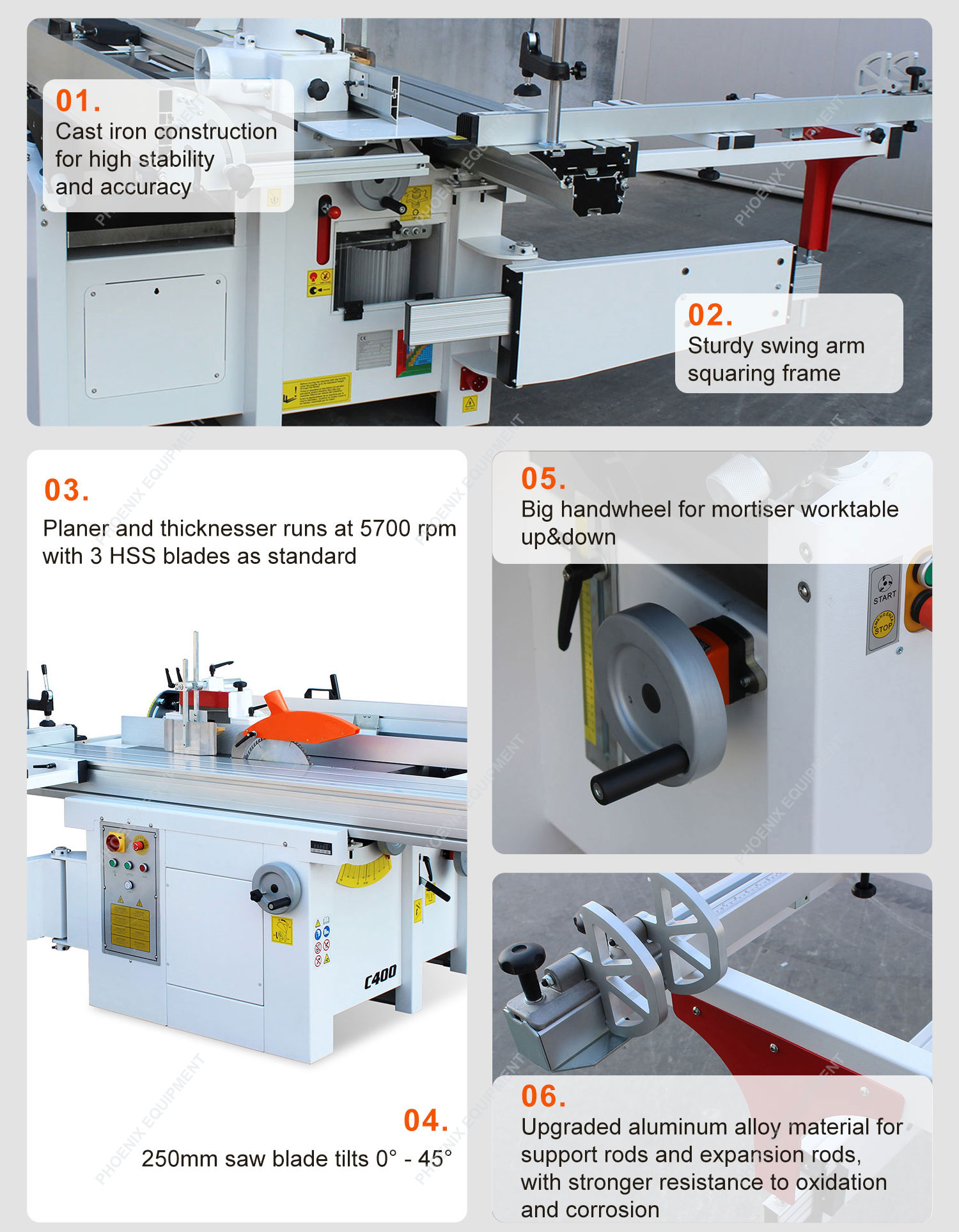 5 in 1 Table Multi Functional CNC Precision Combined Universal Woodworking Machine