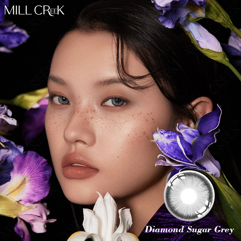 Yearly Sweety Natural Prescription Grey Colored Contacts For Dark Skin