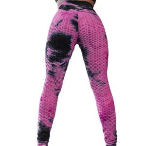 China Tie Dye Xl Workout Leggings Polyester Spandex Material Butt Lifting Breathable wholesale