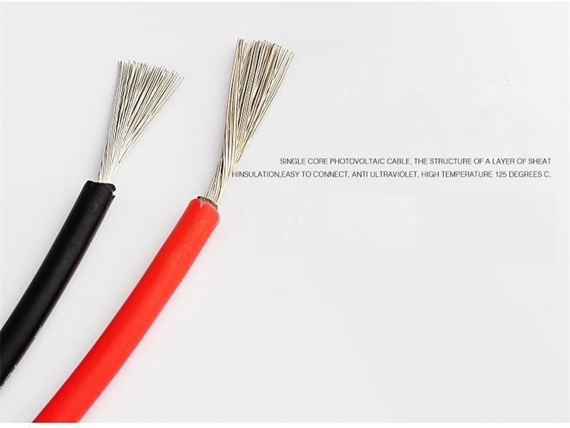 Flexible Solar Panel Cables 10mm2 6mm2 Electrical Solar Wire PV1-F with XLPE Insulation