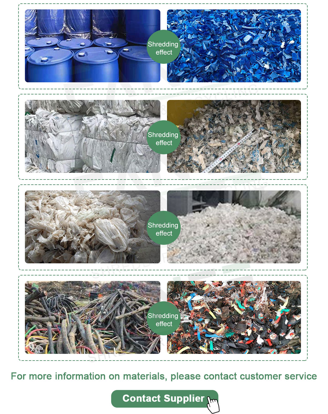 Professional Single Axis Shredder for Recycling Nets Large Plastic and Wood