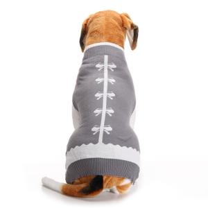 China Bowknot Gray Pet Sweater Big Dog Pet Clothes Autumn And Winter Dog Teddy Clothes wholesale