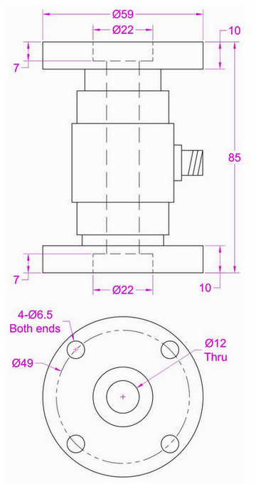 flange-to-flange reaction torque sensor 100N*m 50N-m 30N*m 20N-m 10N*m