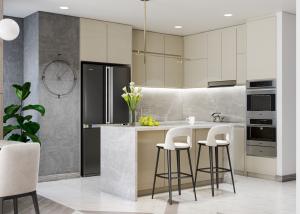 China Environmental Friendly Melamine Impregnated Film Paper Integrated Kitchen Cabinets wholesale