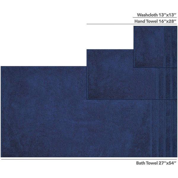 Super Soft Luxury Dobby Border 6 Pieces 100% Cotton Towel Set for Bathroom Shower Woven