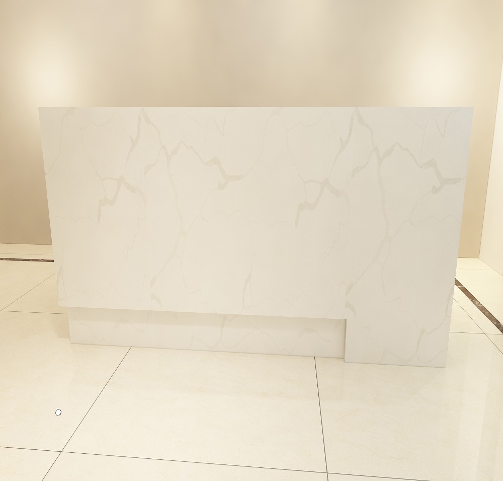 Polished Marble Granite Quartz Countertops , Man Made White Solid Surface Worktop