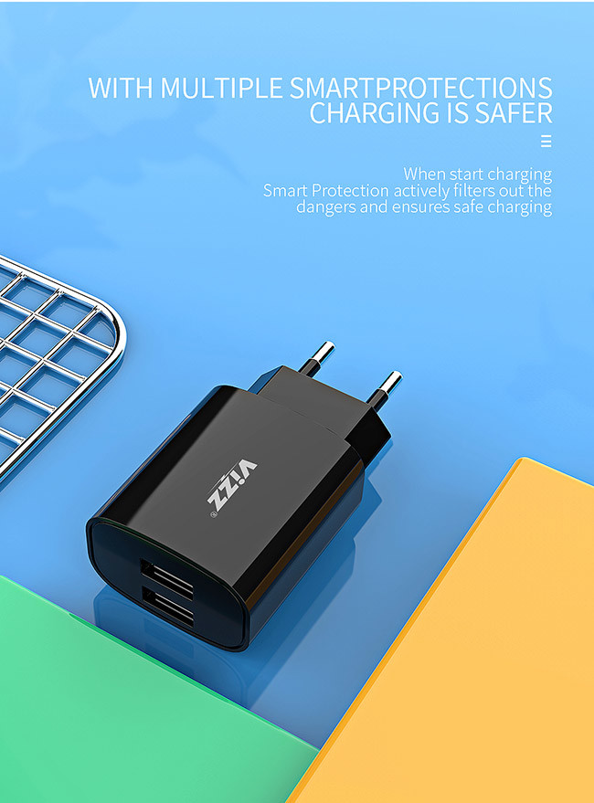 portable Dual USB Ports fireproof T18 Fast Phone Chargers