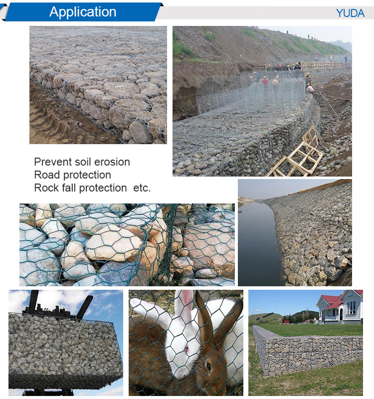 Hexagonal Gabion Baskets Rock Wall Metal Stone Cage Protection Netting