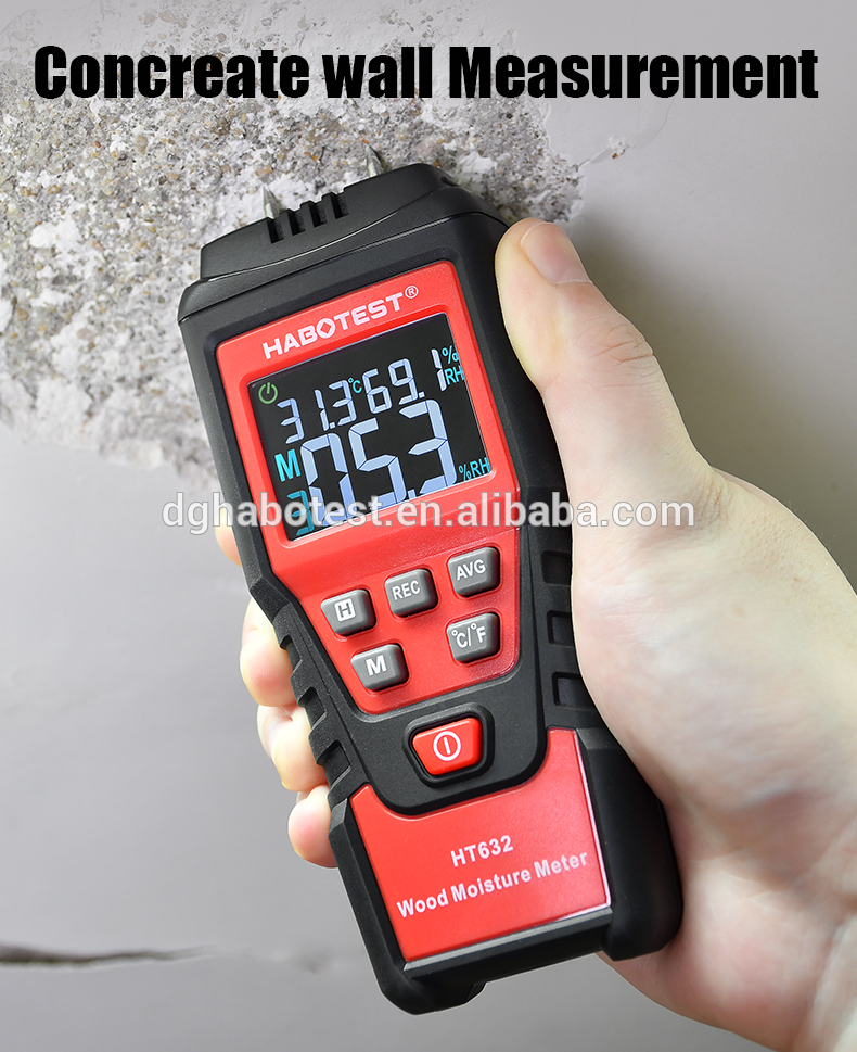 Plastic 58% Digital Wood Moisture Meter , Firewood Moisture Tester