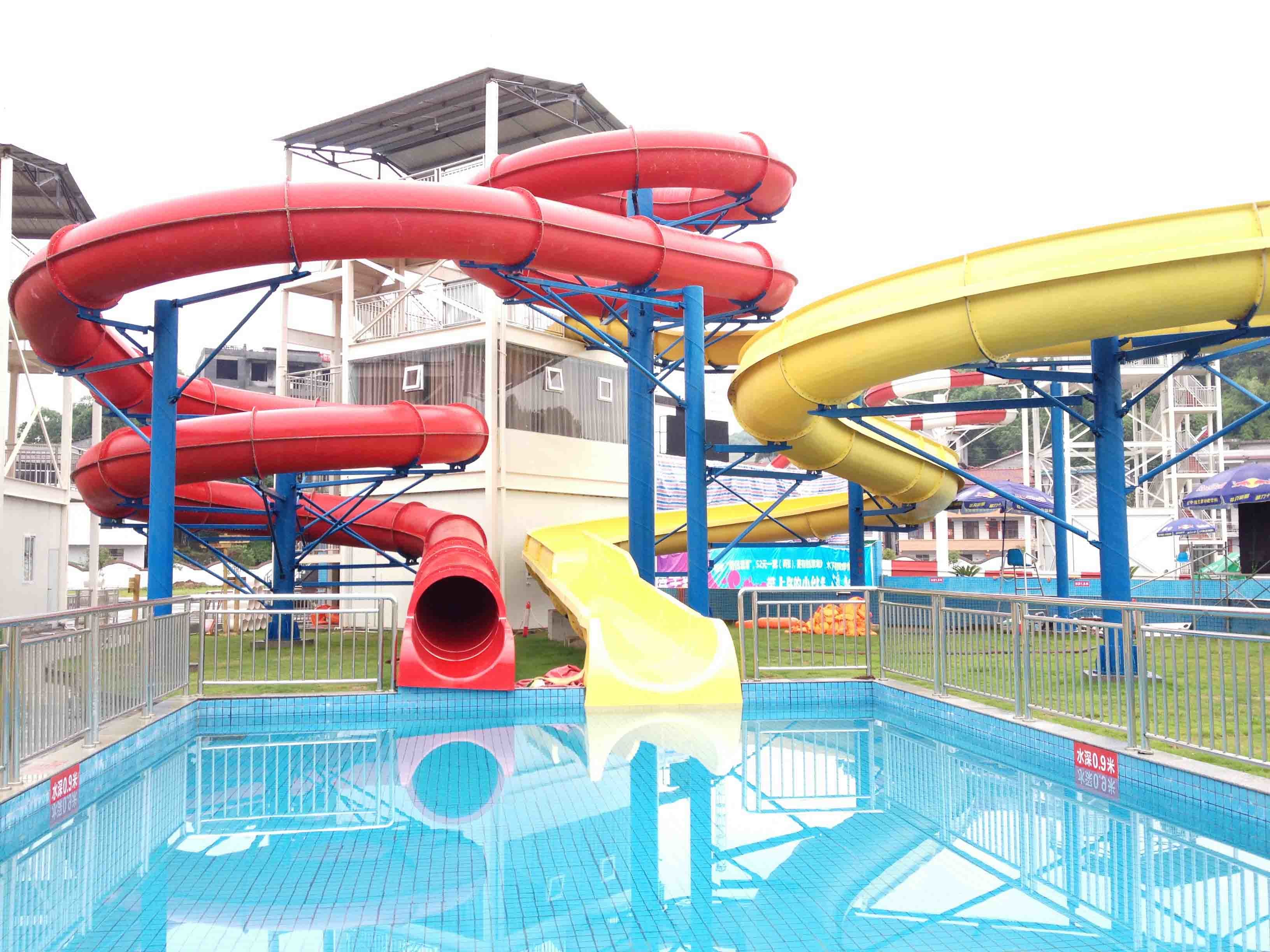 FRP Custom Fiberglass Water Slides , 6 People Aqua Park Equipment 1 Year Warranty