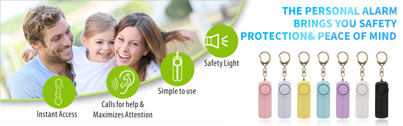 130dB Personal Safety Alarms Keychain For Women Self Defense With LED Lights
