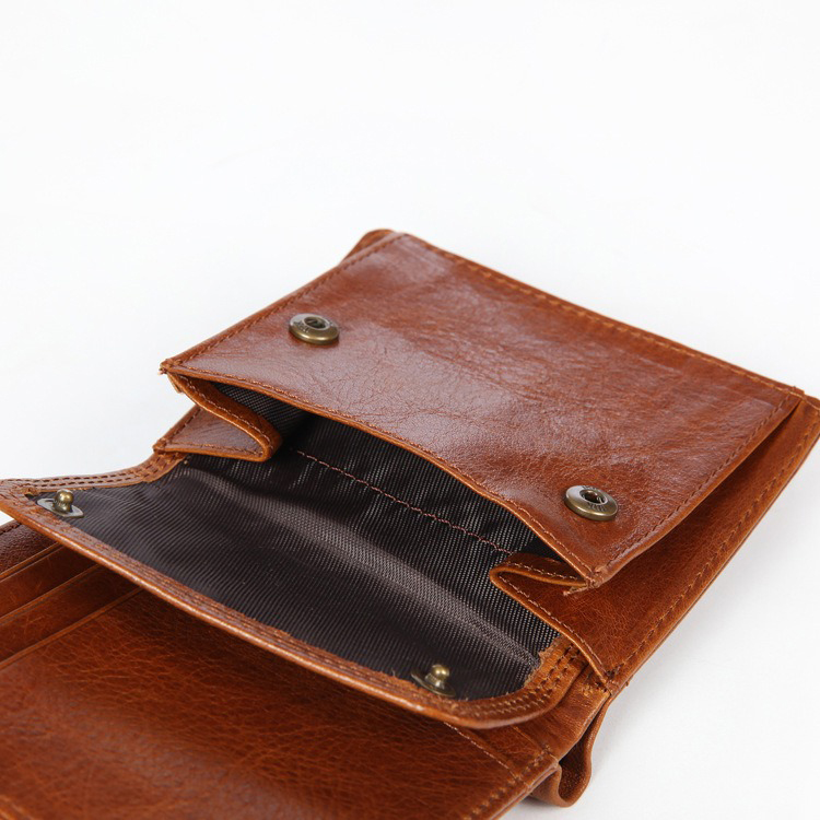 Multi-Card Slot Men's Wallet with RFID Protection and Genuine Cowhide Leather Material