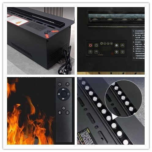 Realistic Flame Color Change Electric Stove With Heating Fuction Built-In Mounted Electronic Fireplace Heater