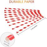 6.35mm Popsticks Red Striped Drinking Christmas Paper Straws