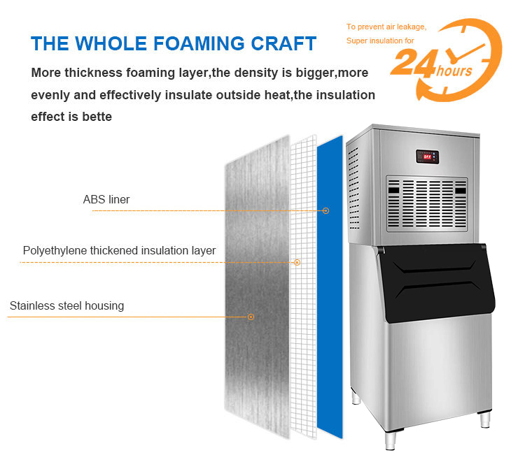 200KG 24h Snowflake Ice Block Machine Automatic Commercial Snow Ice Maker Machine for Household and Business Applications