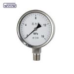 304/316 All Stainless Steel No Oil Pressure Gauge bottom Connection