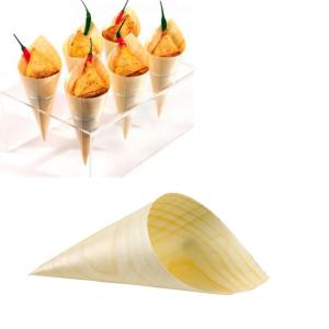 China Portable Nontoxic Biodegradable Pine Wood Cone Disposable For Restaurant wholesale
