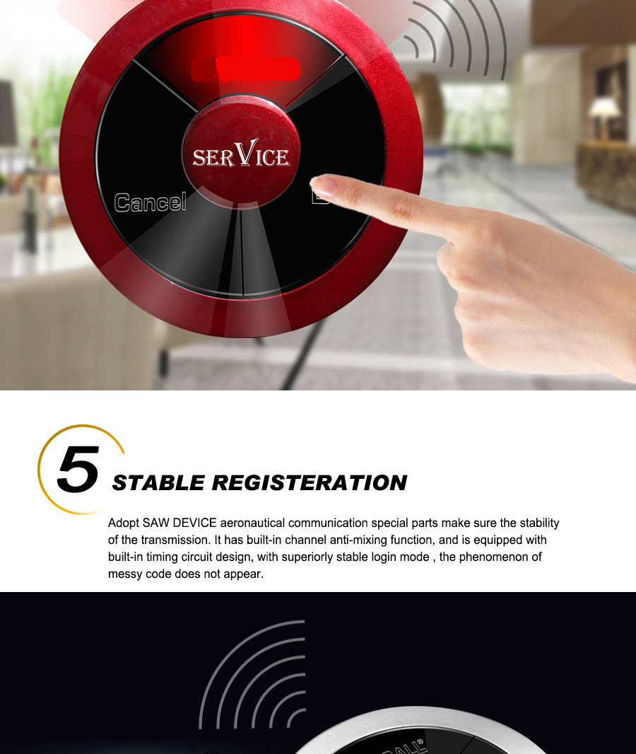 wireless restaurant products waterproof table service call