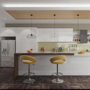 China European Style Custom Lacquer Acrylic Finish Solid Wood Kitchen Cabinet wholesale