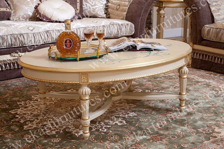 French Provincial Natural Stone Coffee Tabler TT-001
