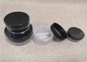 China Black Cap Small Plastic Jars , Plastic Makeup Containers For Powder Storage wholesale