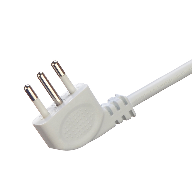 IMQ Standard 3 Pin Angeled 16A Italy White Power Cords H05VV-F 3x0.75MM² with Closed End Crimp Terminal from Trusted
