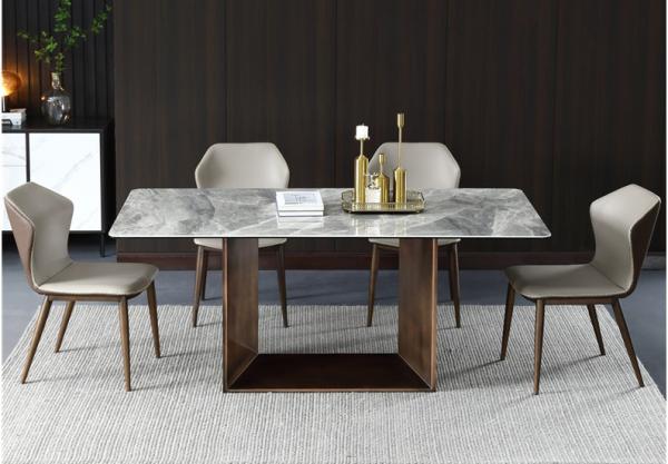 Hotel Wedding Events White Marble Dining Table Rectangular Modern Minimalist