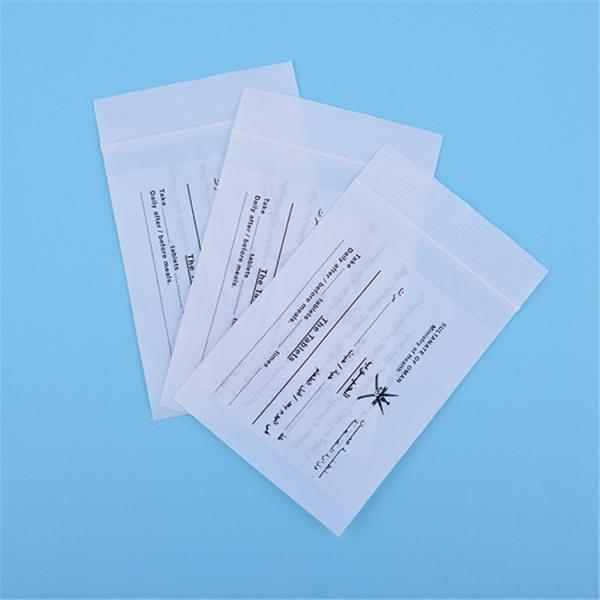 Quality LDPE Plastic Ziplock Pill Bags Clear Medicine Storage Environmentally Friendly for sale