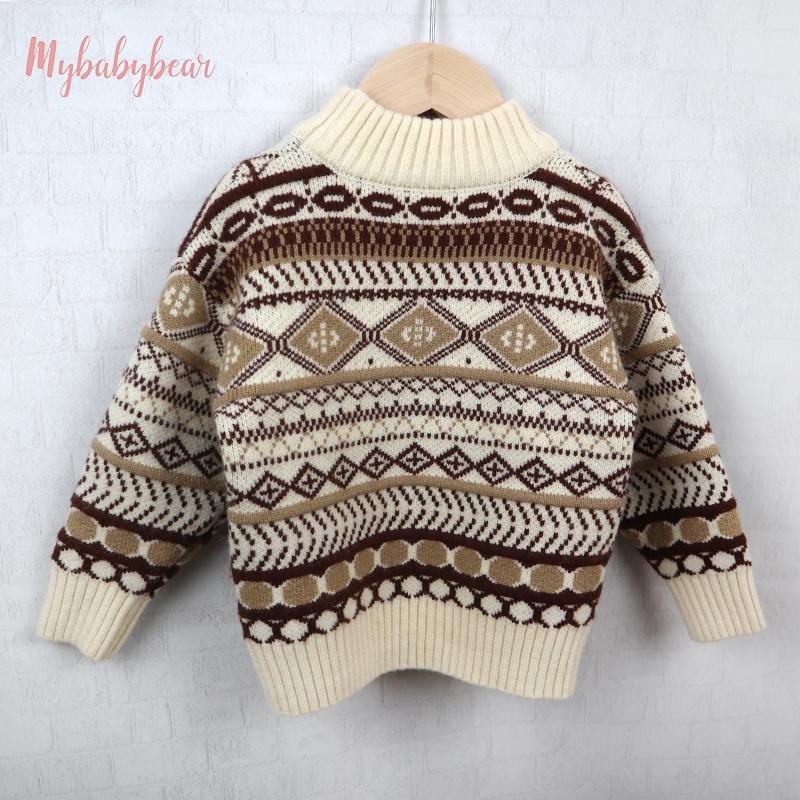 Custom Designs 12 - 24 months 1 2 3 Years Kids Children's Knit Winter Thick Warm Cotton Clothing Clothes Toddler Boys Sweater