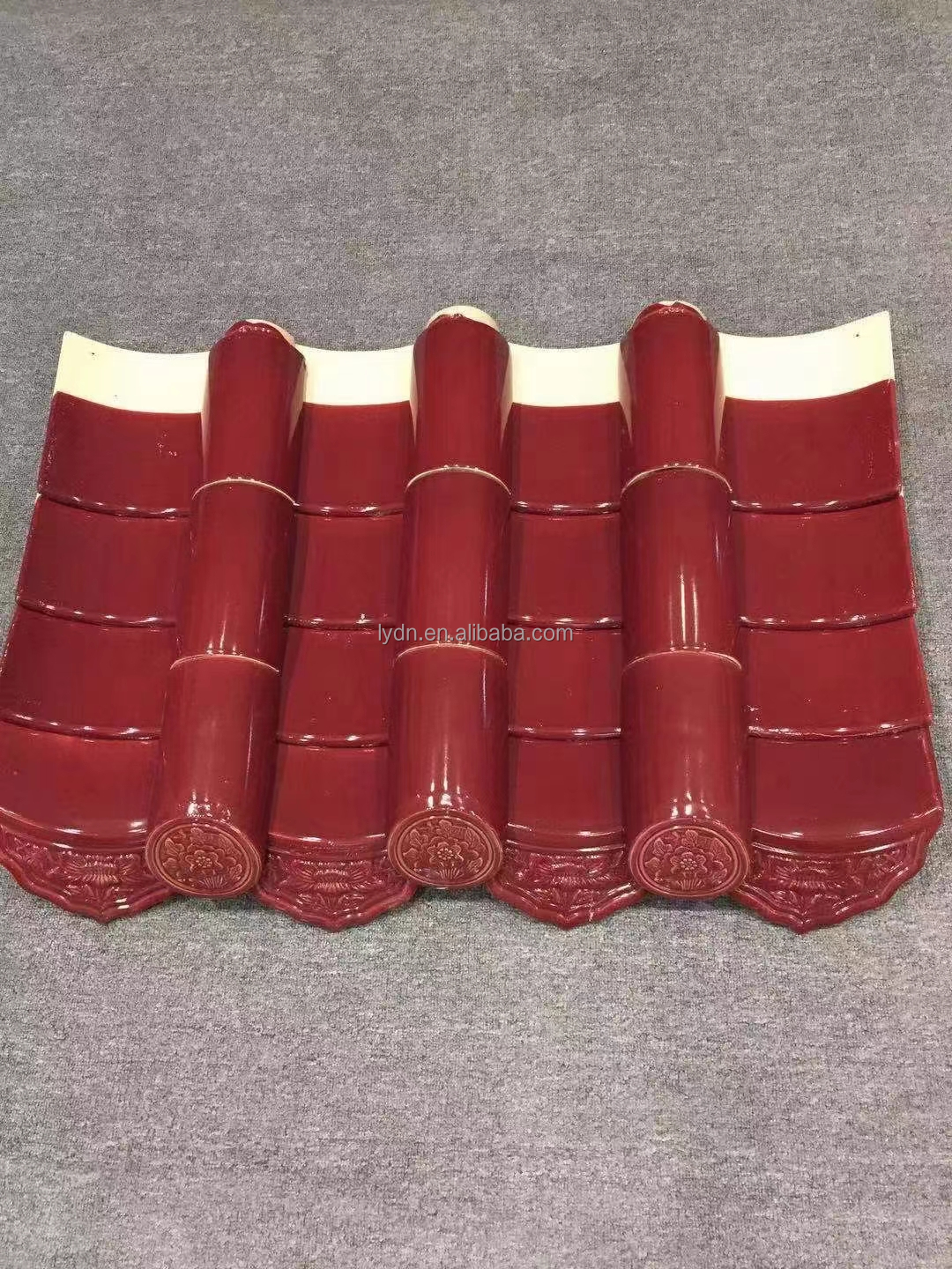 Glazed Tiles for Traditional Design of Green Color Roof in Chinese Temple in Philippines