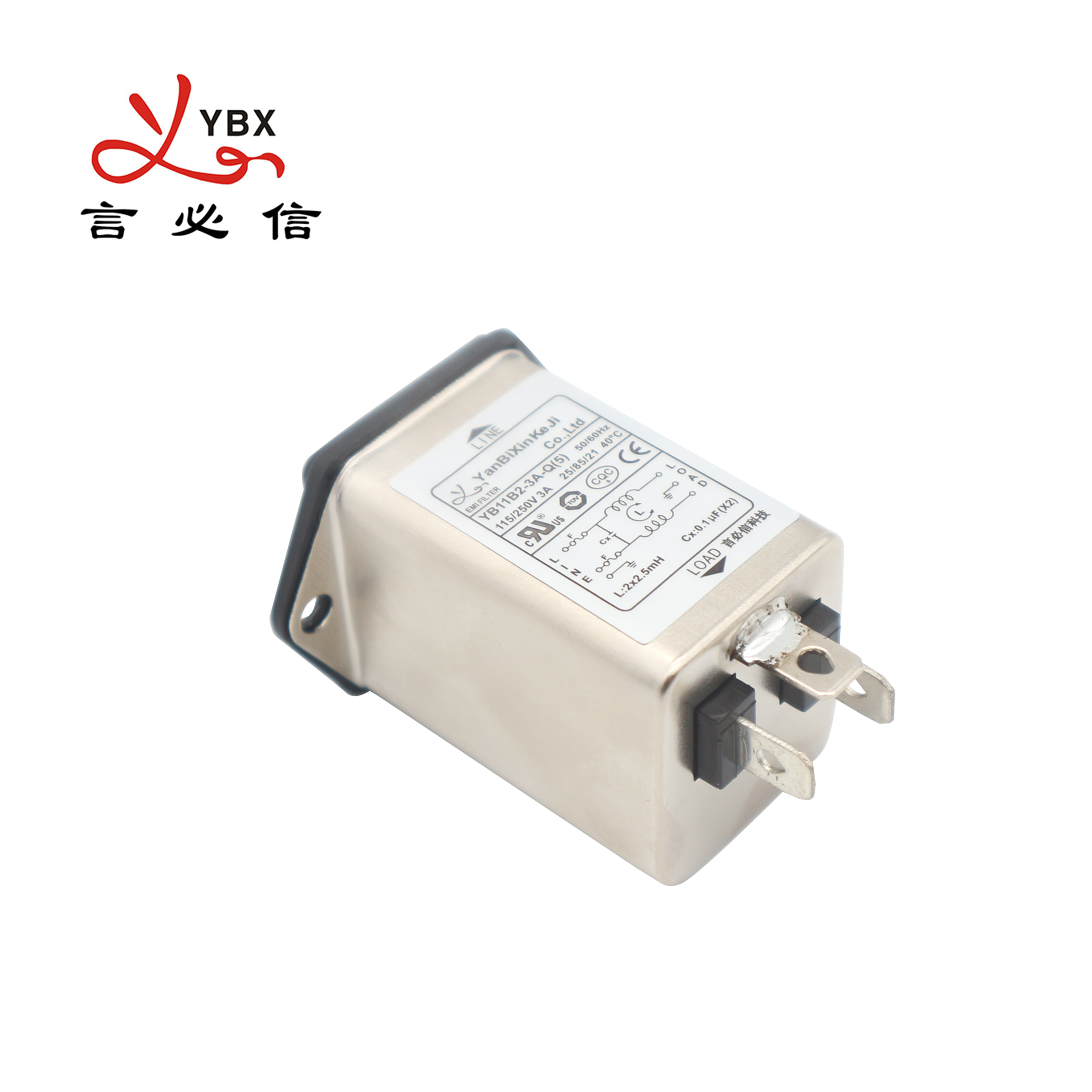 IP40 Single Phase EMI Power Filter IP40 250VDC For Coffee Equipment