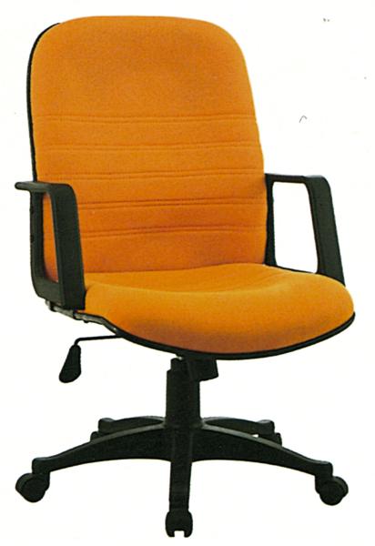 Ginger Yellow Stationary Cloth Desk Chair , Fabric Upholstered Office Chair On