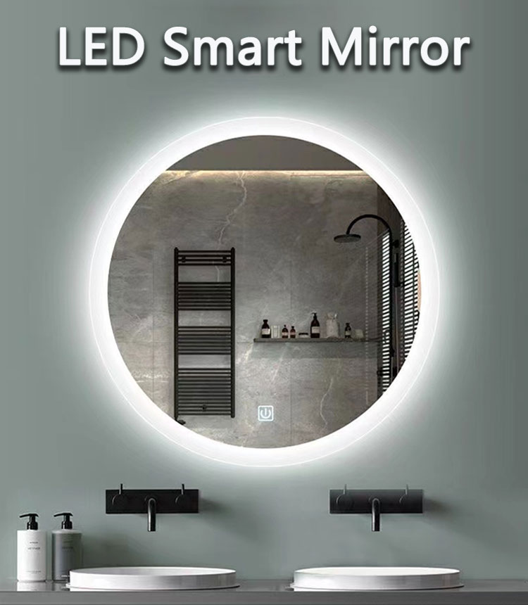 Touch Screen Smart Mirror With LED Lights and Sensor Switch For Bathroom Improvement