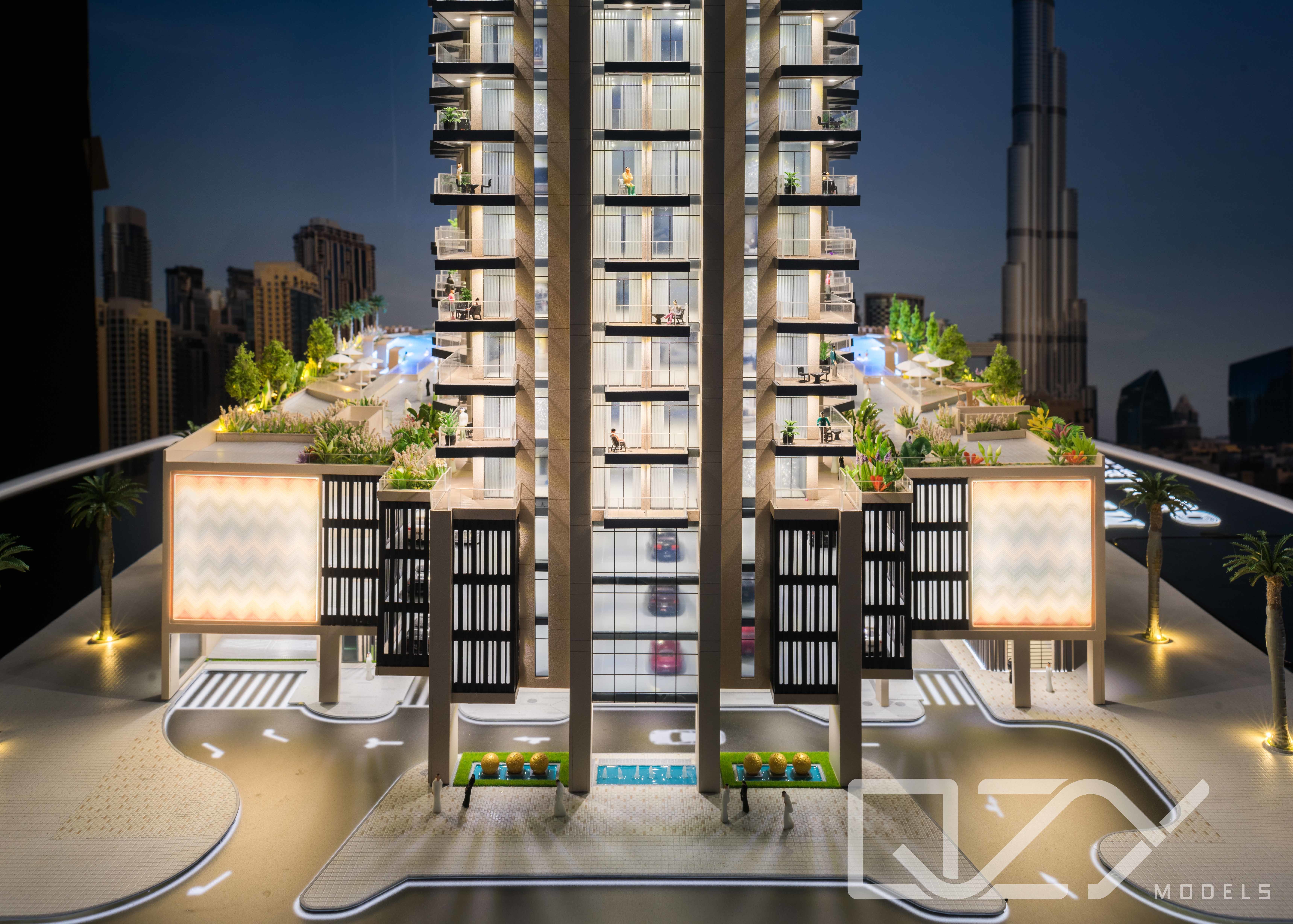 1/100 Scale Architectural Model Making Supplies 3D Building Missoni Dubai Residential
