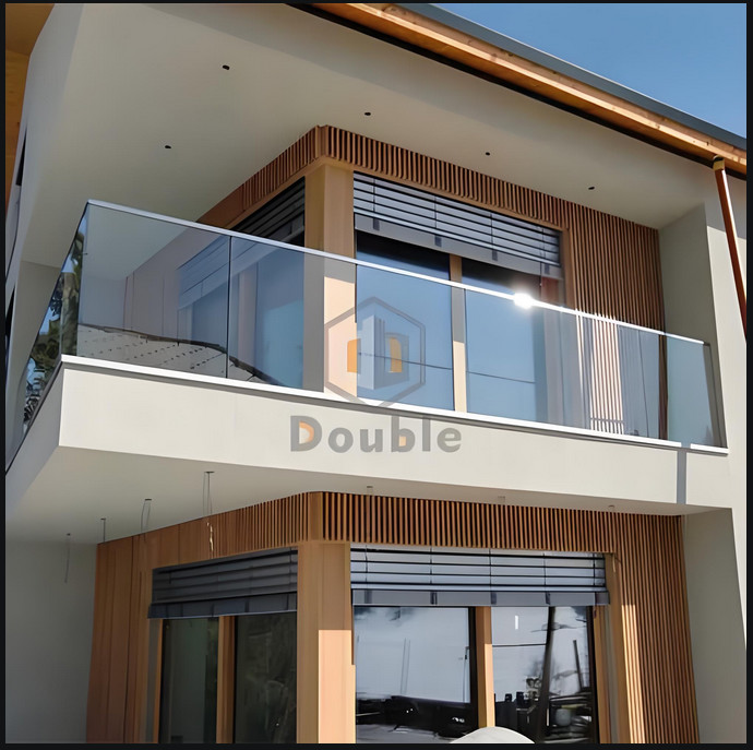 Outdoor Aluminum Frame Balcony Glass Railing Corrosion Proof Quick Assembly