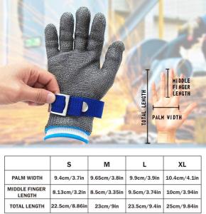China Adjustable Cuff Cut Resistant Metal Mesh Gloves EN420 EN388 wholesale