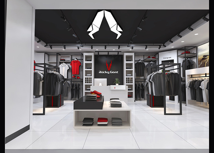 Casual Wear Shop Clothing Display Case , Brand Unique Design Clothes Hanger Stand