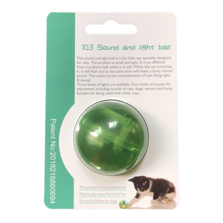 Flashing Light ABS EVA Cute Pet Toys Interactive Rolling Ball Hollow Sound