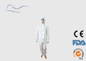 China 55G Disposable Safety Coveralls , Protective Lightweight Breathable Coveralls wholesale
