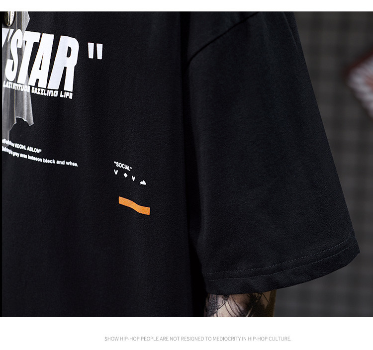 Skateboard High Street Men Streetwear T Shirts Personality Print 3XL Polyester