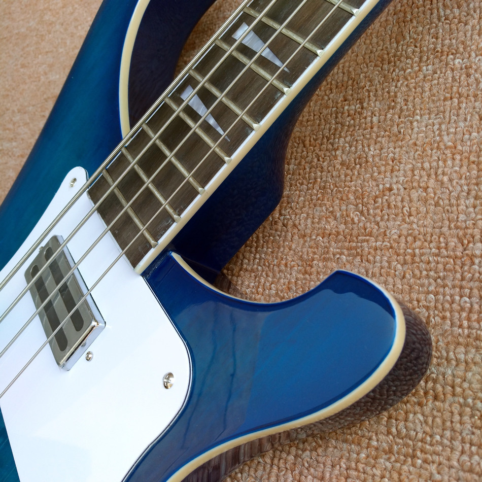 2017 Best Bass Top quality Rick 4003 model Ricken 4 strings Electric Bass guitar in blue color, Chrome hardware, Free sh