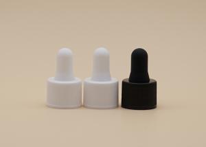 China Silicone Teat Essential Oil Dropper Ribbed Black / White Collar Screw Closure wholesale
