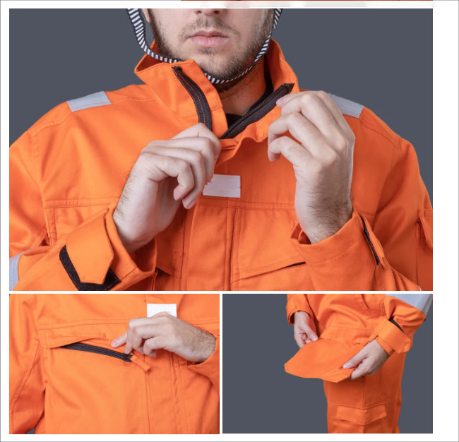 65% Cotton 35% Polyester Safety Work Uniforms NZS Lightweight Fire Retardant Coveralls