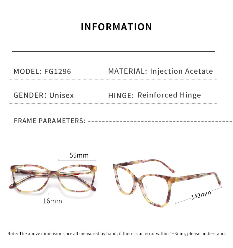 AC Clear Lens Acetate Frame Glasses , OEM Colorful Eyewear Frames