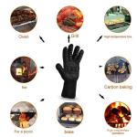 Black Heat Resistant Work Gloves , Heat Resistant Silicone Bbq Gloves